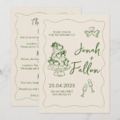 Elegante handgeschreven hand getekend minimalistis kaart (Voorkant / Achterkant)