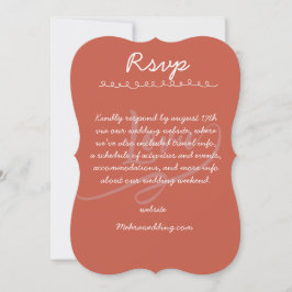 Elegante handgeschreven huwelijks-RSVP-kaart Kaart