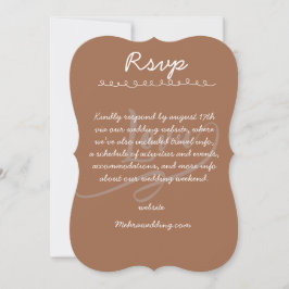 Elegante handgeschreven huwelijks-RSVP-kaart Kaart