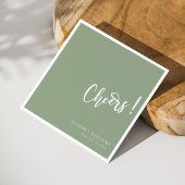 Elegante handgeschreven juichen: Sage Green Weddin Servet