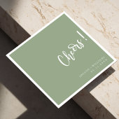 Elegante handgeschreven juichen: Sage Green Weddin Servet