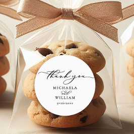 Elegante handgeschreven kalligrafie script bruilof ronde sticker