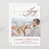 Elegante handgeschreven kerstkaart met het thema J (Voorkant / Achterkant)