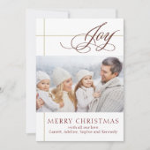 Elegante handgeschreven Kerstkaart met het woord J (Voorkant)