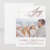 Elegante handgeschreven Kerstkaart met het woord J (Voorkant / Achterkant)