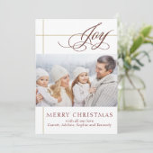 Elegante handgeschreven Kerstkaart met het woord J (Staand voorkant)