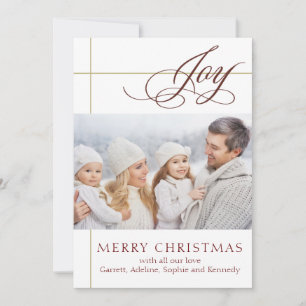 Elegante handgeschreven Kerstkaart met het woord J