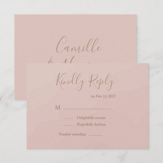 Elegante handgeschreven lettertype blos waterverf  kaart (Voorkant / Achterkant)