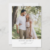 Elegante Handgeschreven Moderne Bruiloft Save the  Kaart (Achterkant)