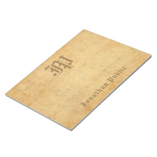Elegante Handgeschreven Monogram Sjabloon Notitieblok