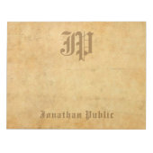 Elegante Handgeschreven Monogram Sjabloon Notitieblok (Voorkant)