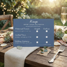 Elegante handgeschreven multi-evenementen trouw-RS Kaart