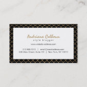 Elegante handgeschreven naam met art deco patroon visitekaartje (Achterkant)