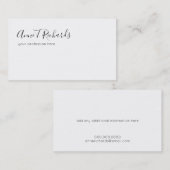 elegante handgeschreven naam op wit visitekaartje (Voorkant / Achterkant)