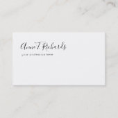 elegante handgeschreven naam op wit visitekaartje (Voorkant)