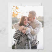 Elegante handgeschreven script aangepaste foto save the date (Voorkant)
