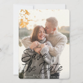Elegante handgeschreven script aangepaste foto save the date