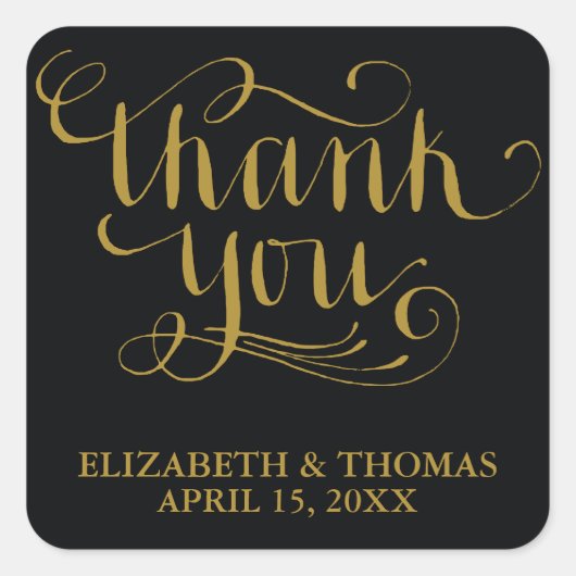 ELEGANTE HANDGESCHREVEN SCRIPT BEDANKT STICKERS (Voorkant)