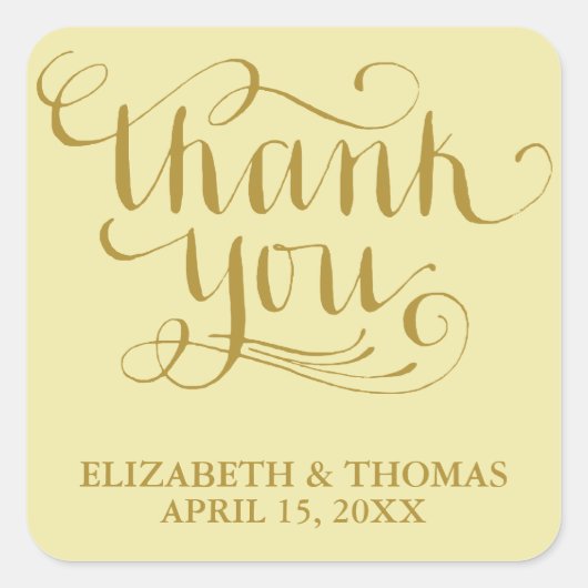 ELEGANTE HANDGESCHREVEN SCRIPT BEDANKT STICKERS (Voorkant)