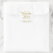 ELEGANTE HANDGESCHREVEN SCRIPT BEDANKT ZELFKLEVEND VIERKANTE STICKER (Tas)