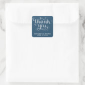 ELEGANTE HANDGESCHREVEN SCRIPT BEDANKT ZELFKLVERIJ VIERKANTE STICKER (Tas)