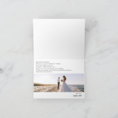 Elegante handgeschreven script bruiloft 2 foto bedankkaart (Binnen)