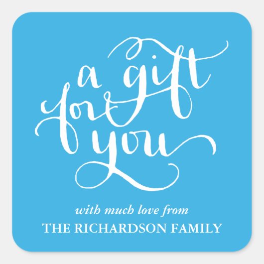 ELEGANTE HANDGESCHREVEN SCRIPT CADEAU LABEL STICKE (Voorkant)