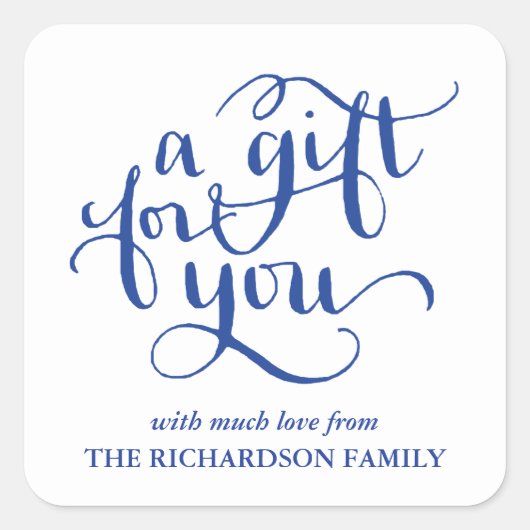 ELEGANTE HANDGESCHREVEN SCRIPT CADEAU LABEL STICKE (Voorkant)