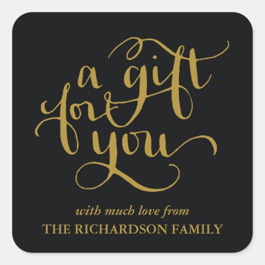 ELEGANTE HANDGESCHREVEN SCRIPT CADEAU LABEL STICKE (Voorkant)