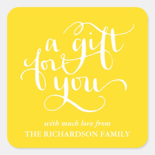 ELEGANTE HANDGESCHREVEN SCRIPT CADEAU LABEL STICKE (Voorkant)