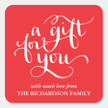 ELEGANTE HANDGESCHREVEN SCRIPT CADEAU LABEL STICKE