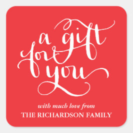 ELEGANTE HANDGESCHREVEN SCRIPT CADEAU LABEL STICKE