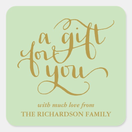 ELEGANTE HANDGESCHREVEN SCRIPT CADEAU LABEL STICKE (Voorkant)