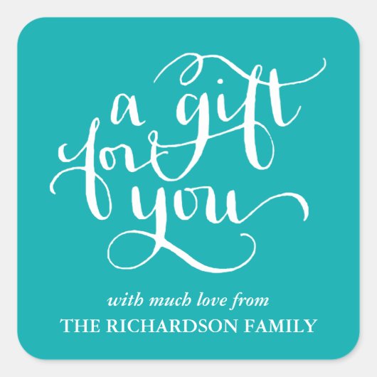 ELEGANTE HANDGESCHREVEN SCRIPT CADEAU LABEL STICKE (Voorkant)