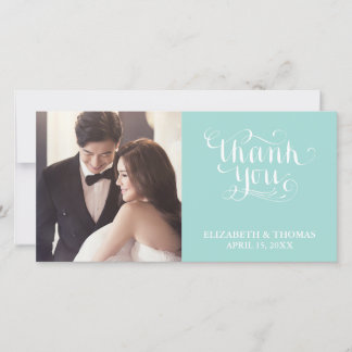 ELEGANTE HANDGESCHREVEN SCRIPT FOTO BEDANKKAART