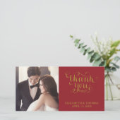 ELEGANTE HANDGESCHREVEN SCRIPT FOTO BEDANKKAART (Staand voorkant)