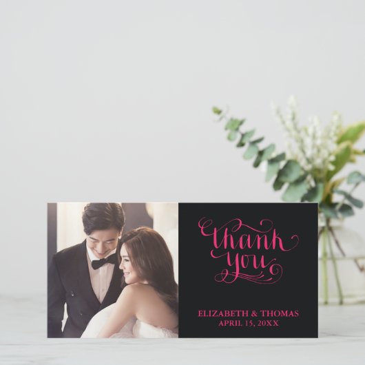 ELEGANTE HANDGESCHREVEN SCRIPT FOTO BEDANKKAART (Staand voorkant)