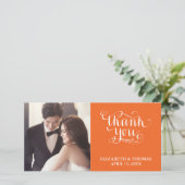 ELEGANTE HANDGESCHREVEN SCRIPT FOTO DANKKAART BEDANKKAART (Staand voorkant)