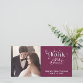 ELEGANTE HANDGESCHREVEN SCRIPT FOTO DANKKAART BEDANKKAART (Staand voorkant)