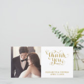 ELEGANTE HANDGESCHREVEN SCRIPT FOTO DANKKAART BEDANKKAART (Staand voorkant)