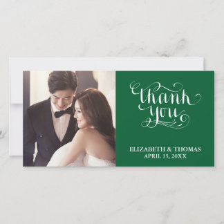 ELEGANTE HANDGESCHREVEN SCRIPT FOTO DANKKAART BEDANKKAART