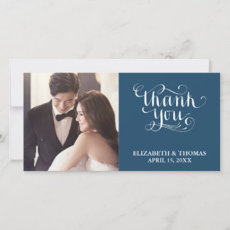 ELEGANTE HANDGESCHREVEN SCRIPT FOTO DANKKAART BEDANKKAART