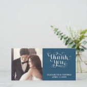 ELEGANTE HANDGESCHREVEN SCRIPT FOTO DANKKAART BEDANKKAART (Staand voorkant)
