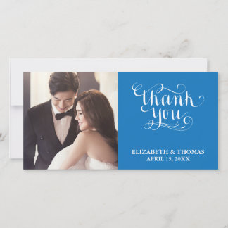 ELEGANTE HANDGESCHREVEN SCRIPT FOTO DANKKAART BEDANKKAART