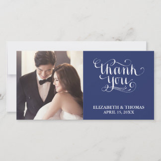 ELEGANTE HANDGESCHREVEN SCRIPT FOTO DANKKAART BEDANKKAART