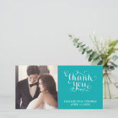 ELEGANTE HANDGESCHREVEN SCRIPT FOTO DANKKAART BEDANKKAART (Staand voorkant)