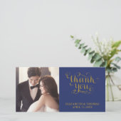 ELEGANTE HANDGESCHREVEN SCRIPT FOTO DANKKAART BEDANKKAART (Staand voorkant)