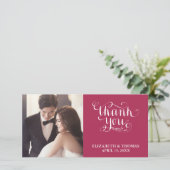 ELEGANTE HANDGESCHREVEN SCRIPT FOTO DANKKAART BEDANKKAART (Staand voorkant)