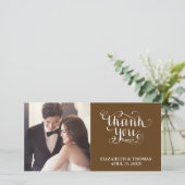 ELEGANTE HANDGESCHREVEN SCRIPT FOTO DANKKAART BEDANKKAART (Staand voorkant)
