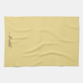 Elegante handgeschreven script naam zwart en goud theedoek (Horizontaal)
